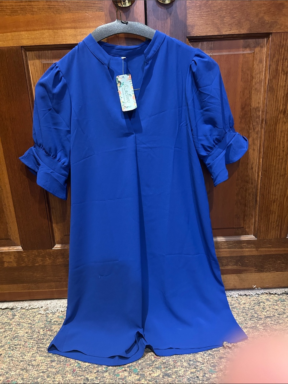 Royal Blue Short Sleeve Shift Dress
